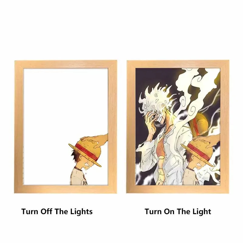 Lámpara LED One Piece — Cuadro de madera (23-31 cm)