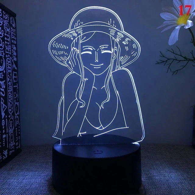 Lámpara LED 3D One Piece — 16 colores + mando
