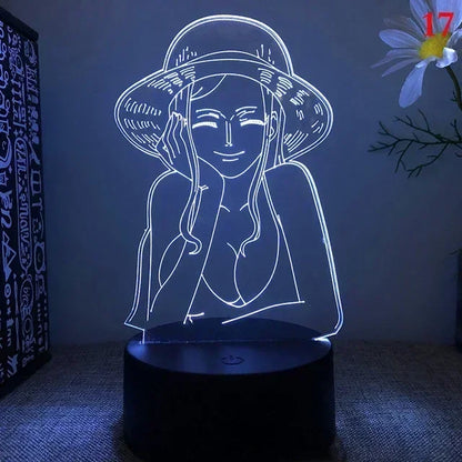 Lámpara LED 3D One Piece — 16 colores + mando