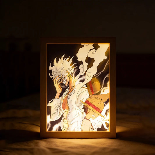 Lámpara LED One Piece — Cuadro de madera (23-31 cm)
