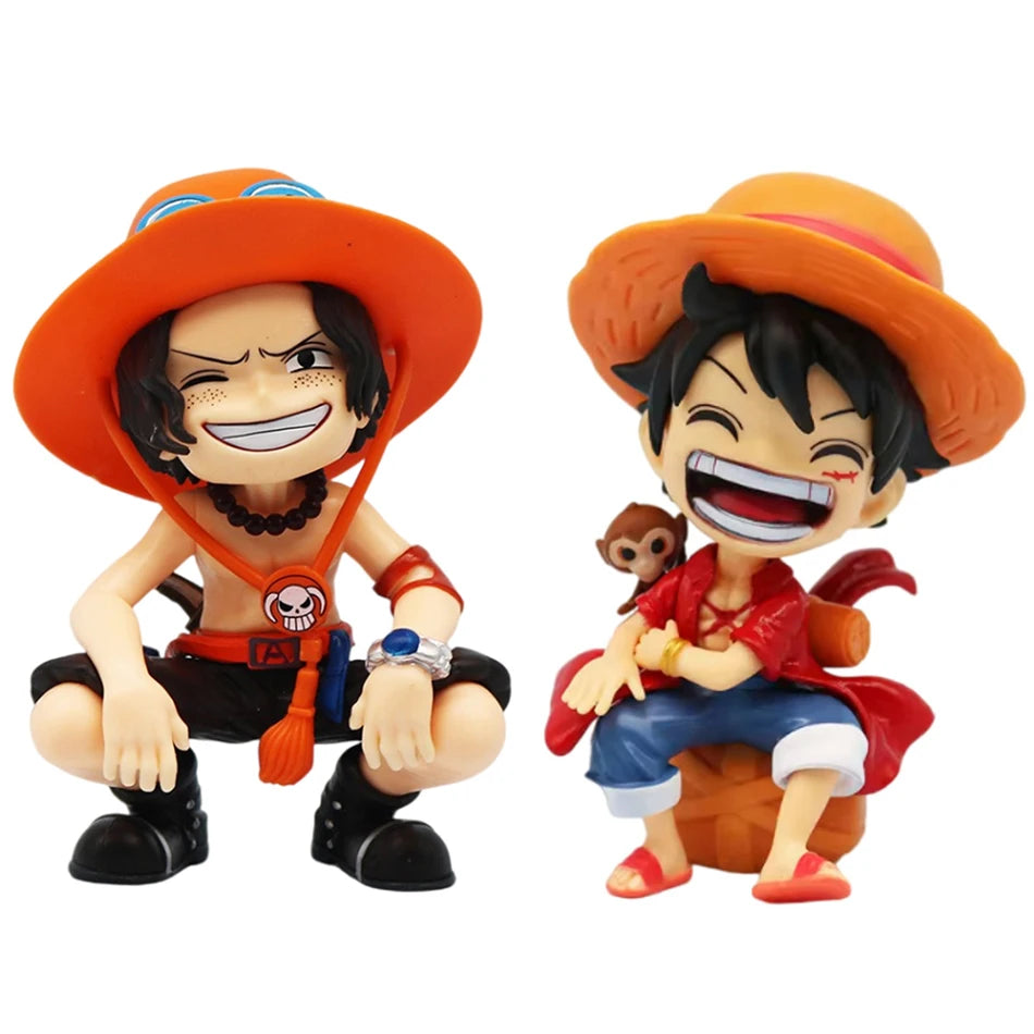 Mini figuras One Piece Q — Luffy, Zoro, Sanji, Ace y Yamato