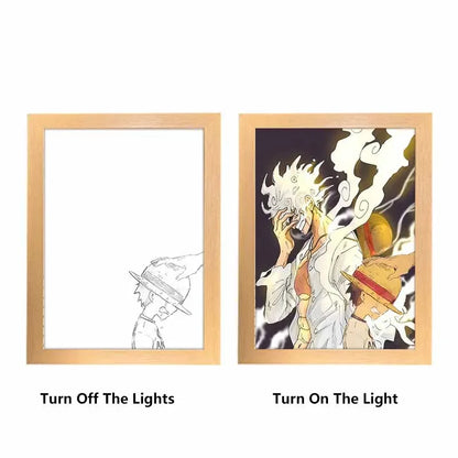 Lámpara LED One Piece — Cuadro de madera (23-31 cm)