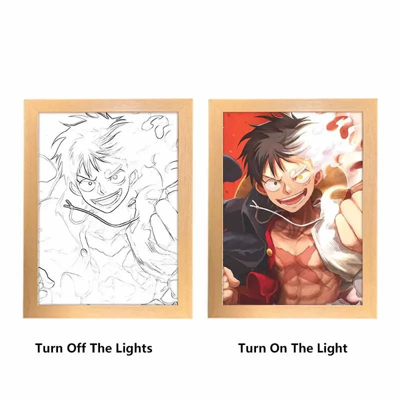 Lámpara LED One Piece — Cuadro de madera (23-31 cm)