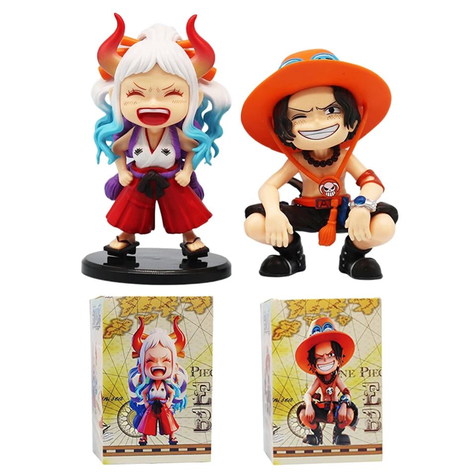 Mini figuras One Piece Q — Luffy, Zoro, Sanji, Ace y Yamato
