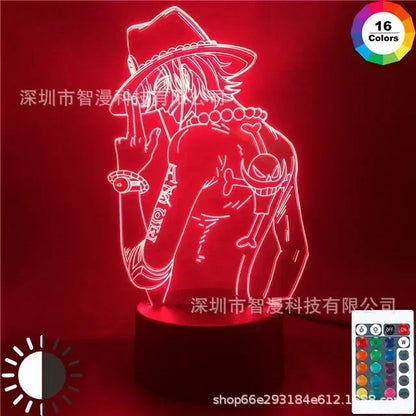 Lámpara LED 3D One Piece — 16 colores + mando