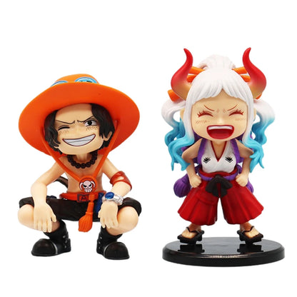Mini figuras One Piece Q — Luffy, Zoro, Sanji, Ace y Yamato