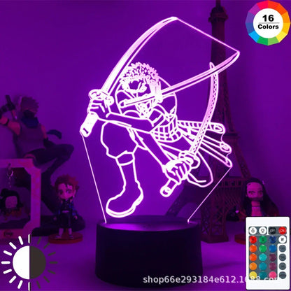 Lámpara LED 3D One Piece — 16 colores + mando