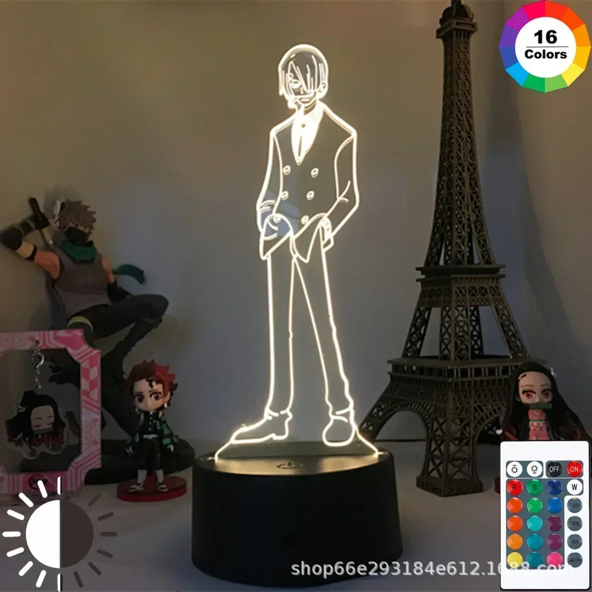 Lámpara LED 3D One Piece — 16 colores + mando