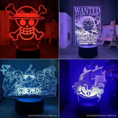 Lámpara LED 3D One Piece — 16 colores + mando