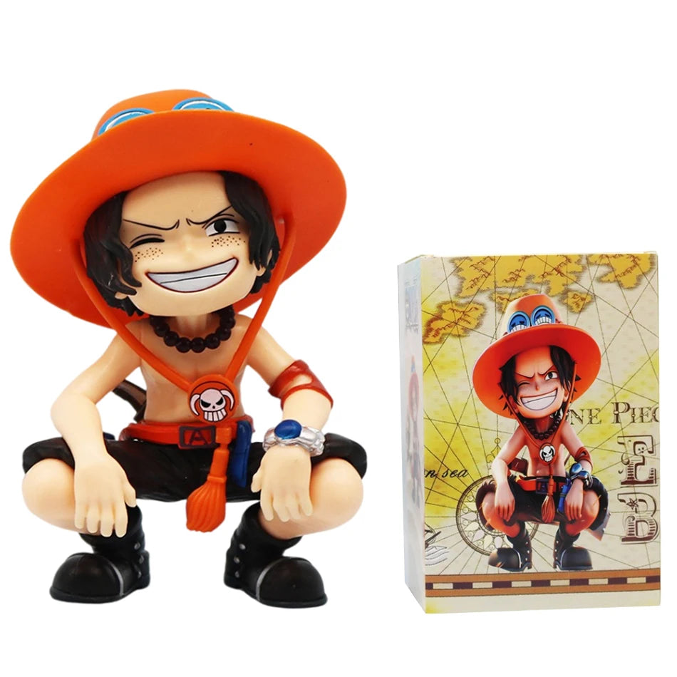 Mini figuras One Piece Q — Luffy, Zoro, Sanji, Ace y Yamato