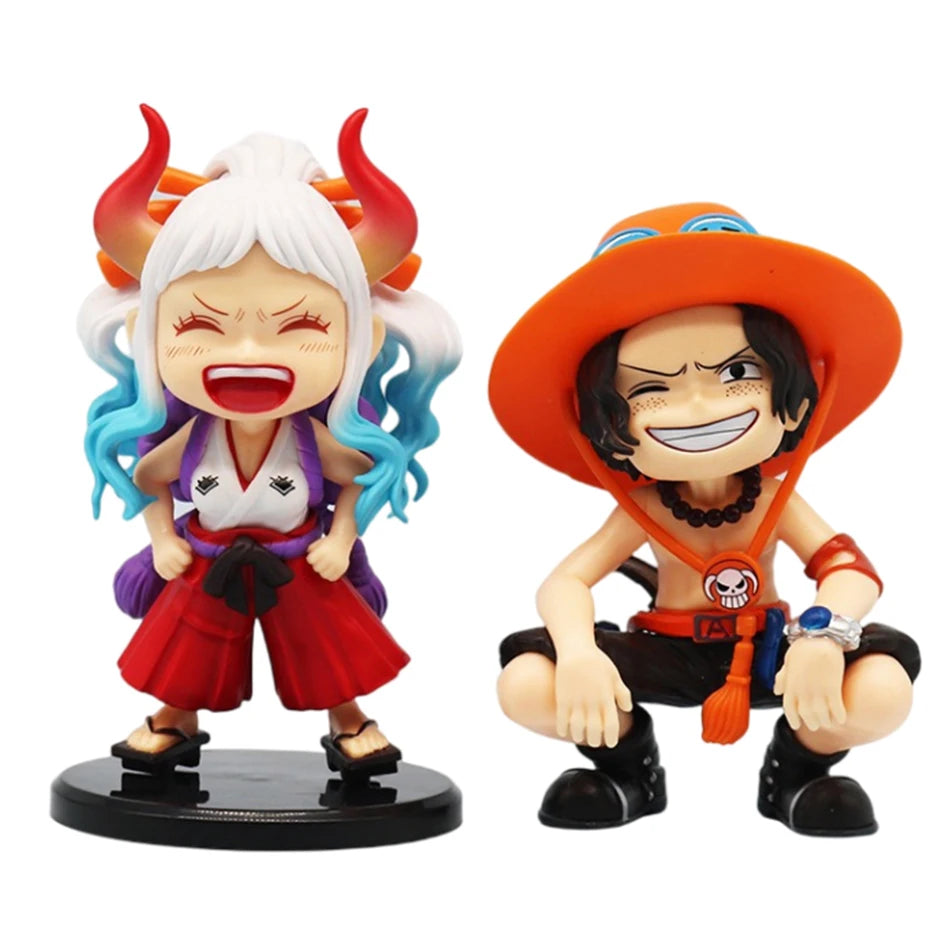 Mini figuras One Piece Q — Luffy, Zoro, Sanji, Ace y Yamato