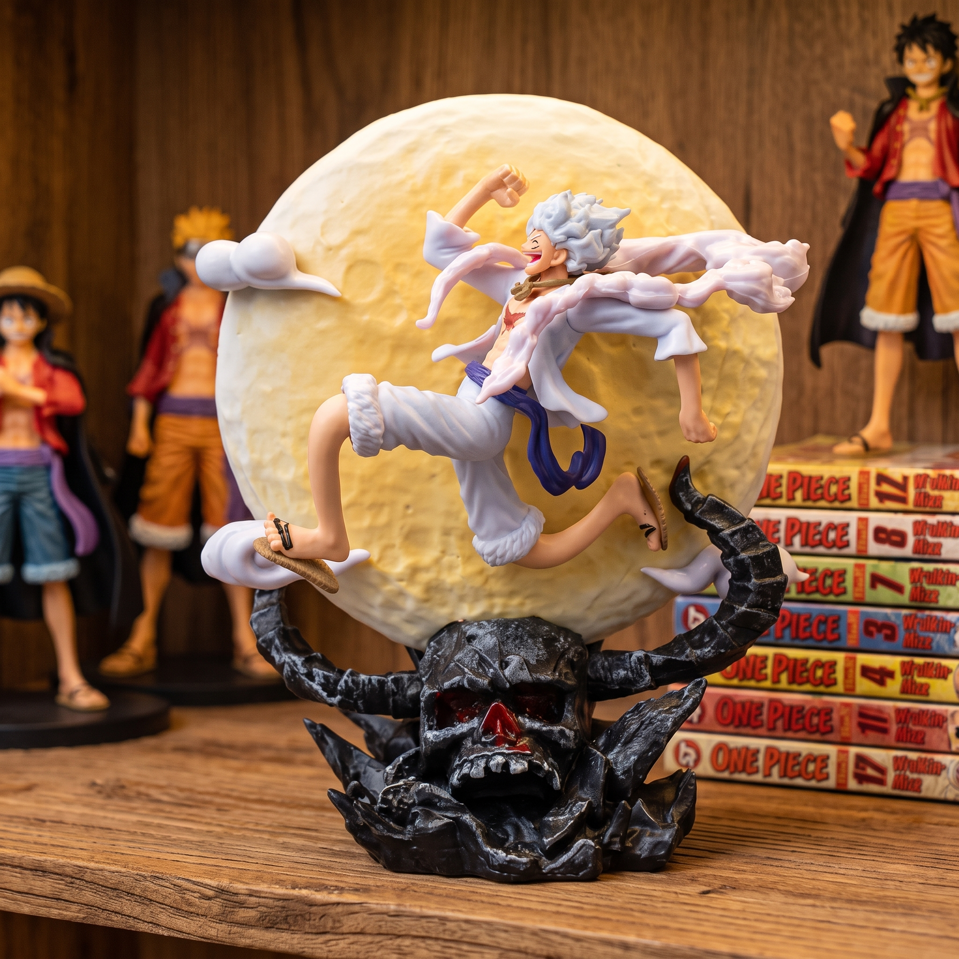 Figura One Piece en estantería
