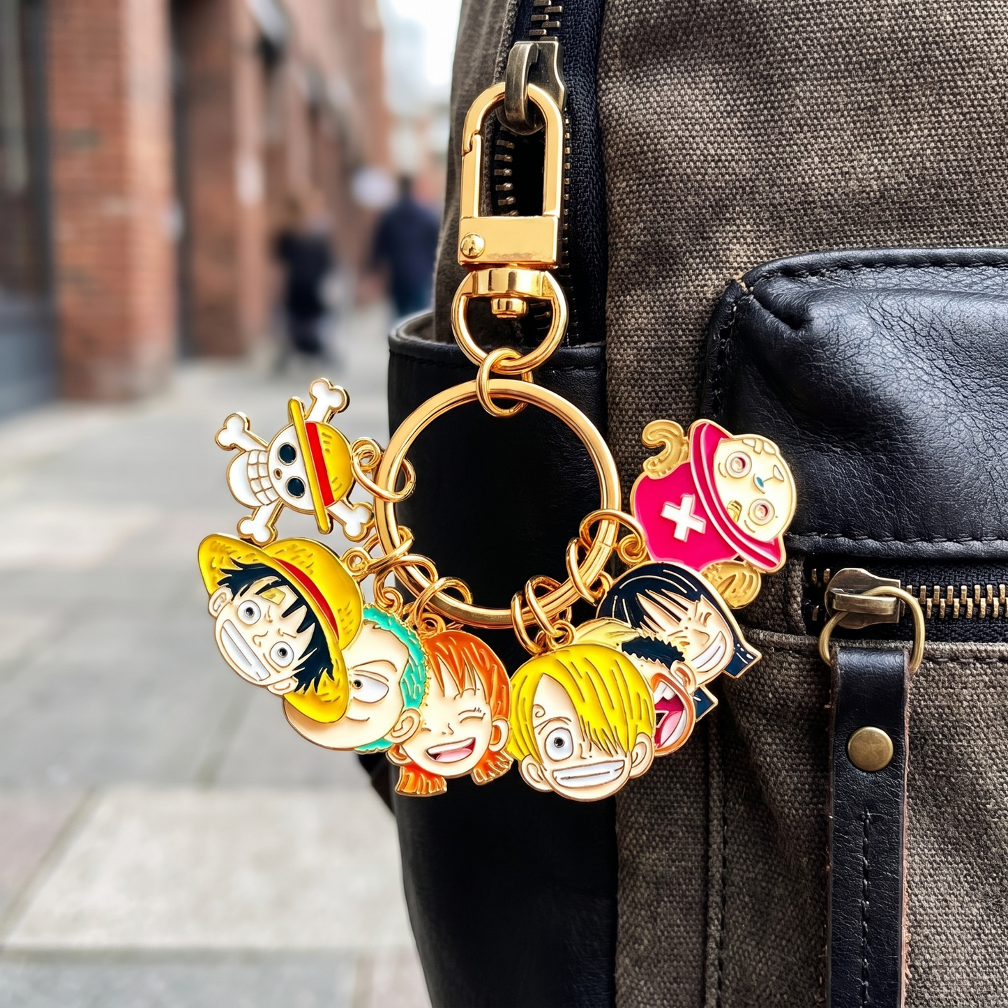 Llavero One Piece en mochila