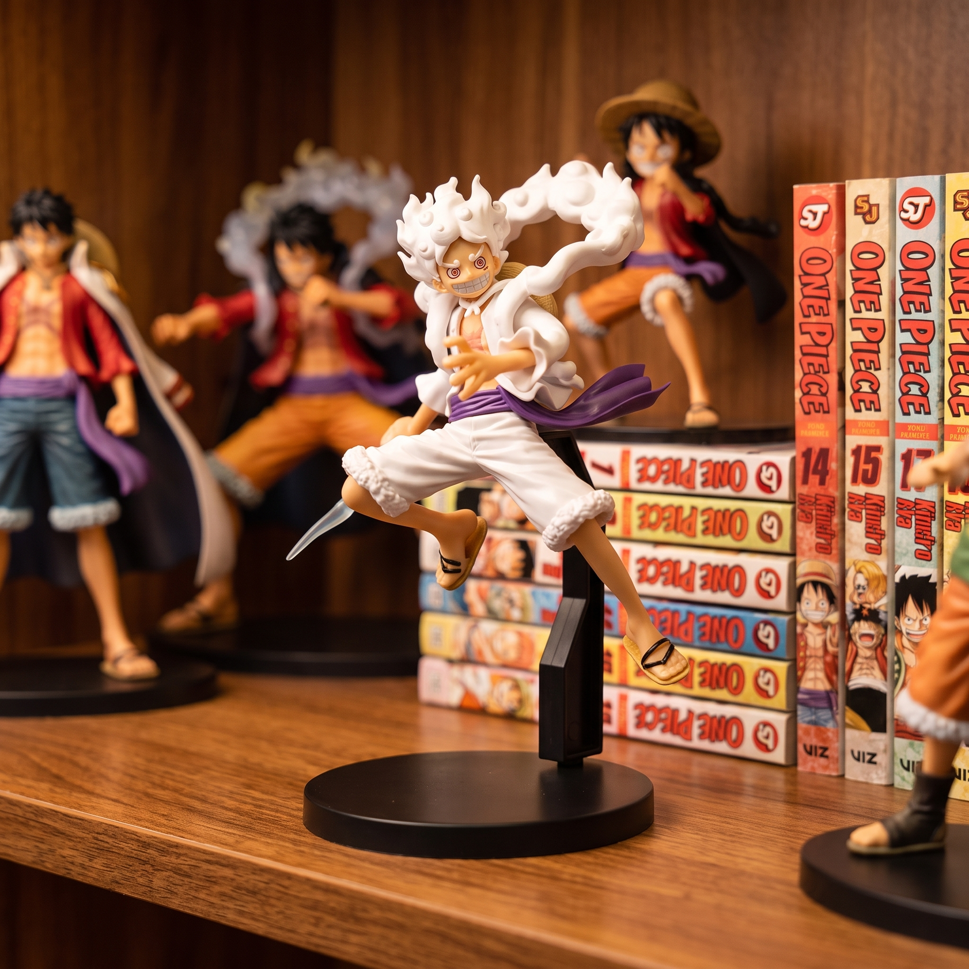 Figura One Piece en estantería